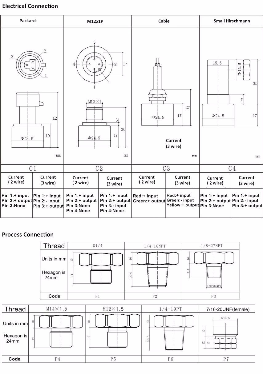 WNK Smart Pressure Sensor , air Water Pipe Pressure Transducer 4-20mA Output