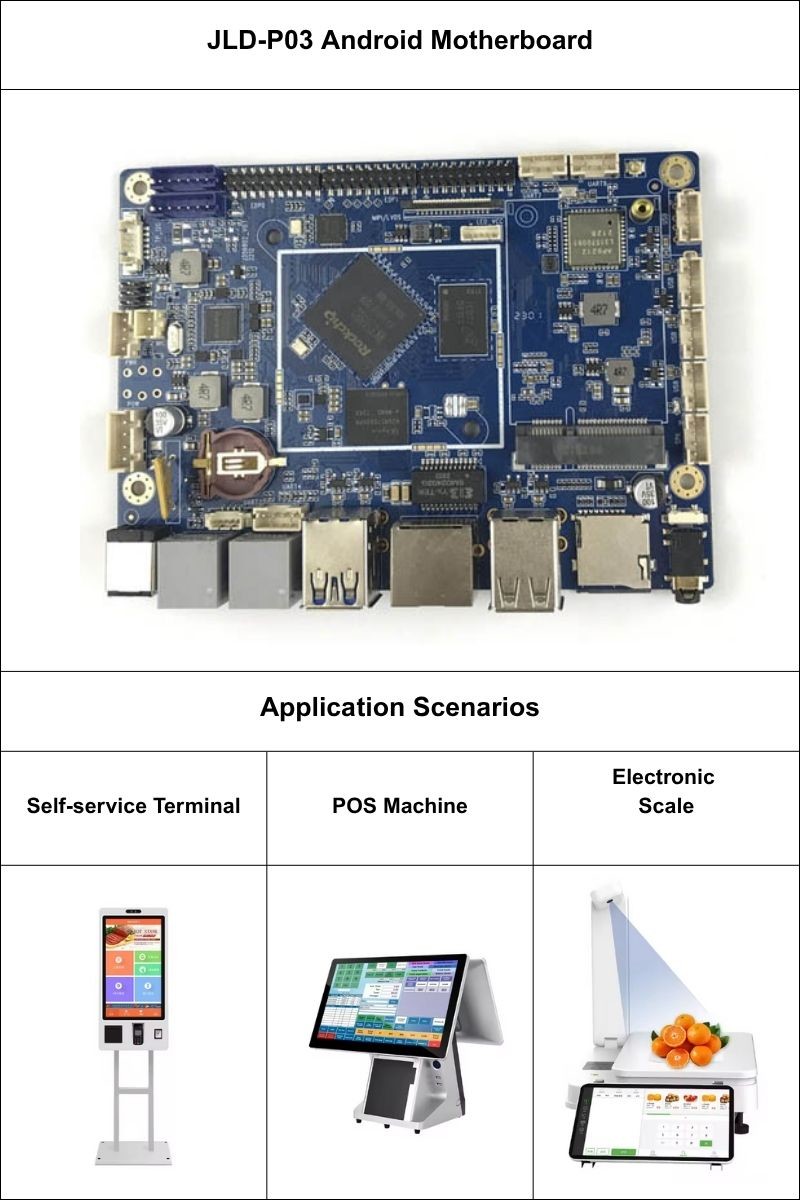 Display Control Board DC12V-28V Input JLD-P03 Embedded Android Board