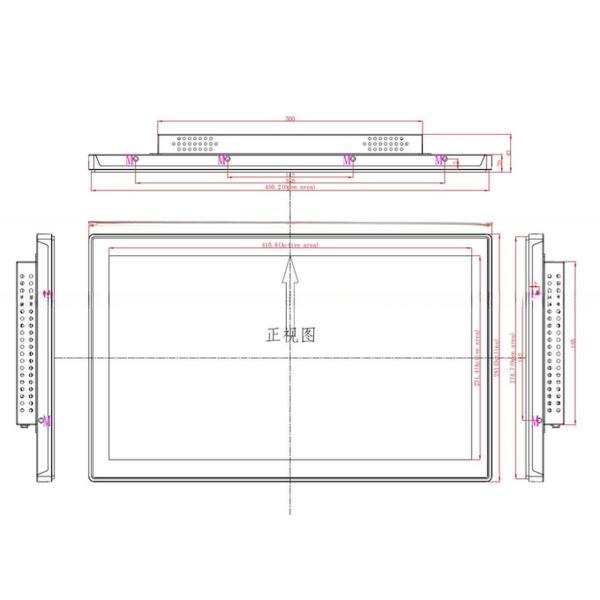 Rugged 18.5 Inch Open Frame LCD LED Monitor Touchscreen VGA HDMI USB LCD Display With Metal Casing