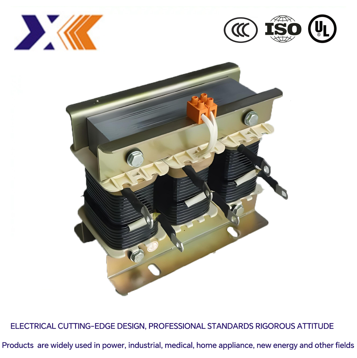 Three Phase Input Line Reactor Filter Ac Reactor 2.2kw Ac Input 7.2kwar Tolerance ±3%