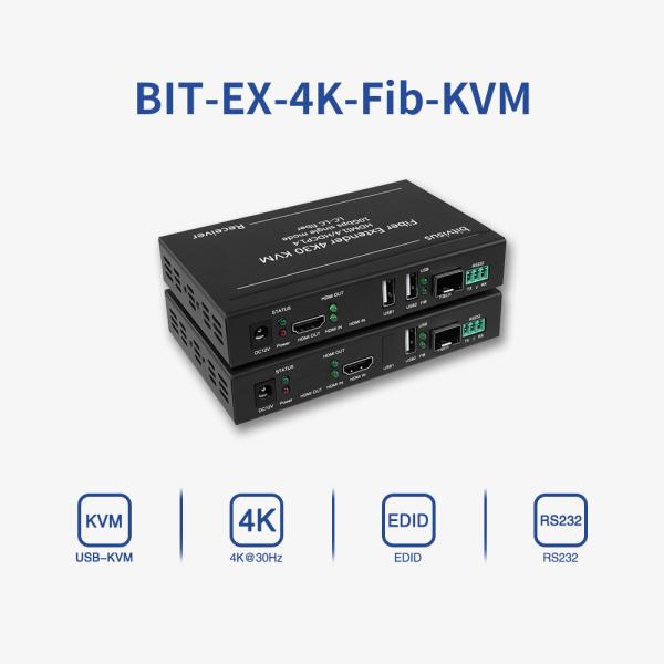 Quality Bitvisus 4k60 Industrial Single Mode 20km LC to LC KVM Transmitter Receiver HDMI Fiber Extender for sale