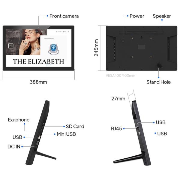Rockchip RK3288 Wall Mounted LCD Panel Capacitive Touch Screen Android 8.1