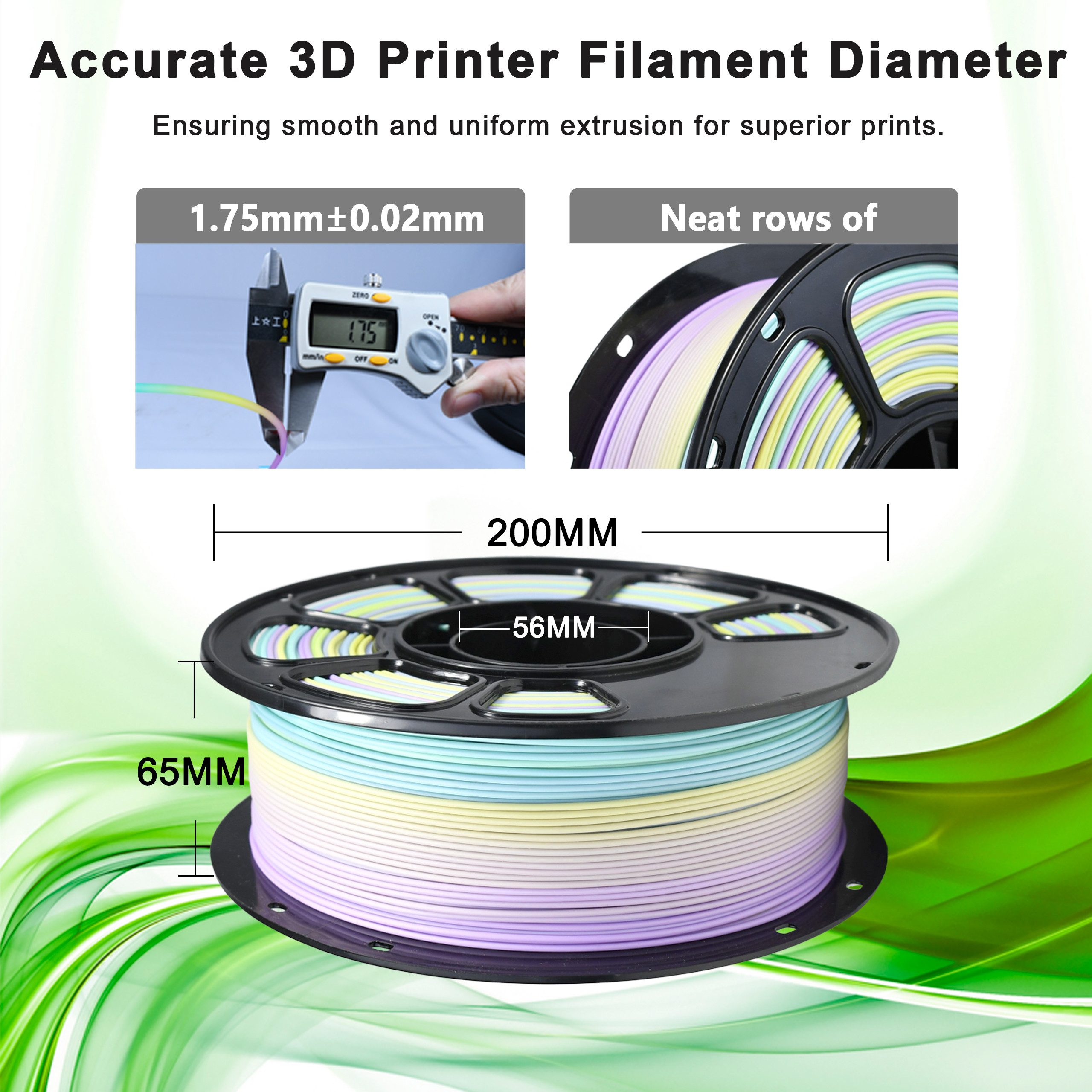 PLA+ Filament 1kg Diameter 1.75mm Matte Macaroon Rainbow 3d Printing Filament