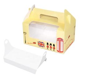 Classic Style Individual Cake Boxes , Window Cake Boxes With Handle