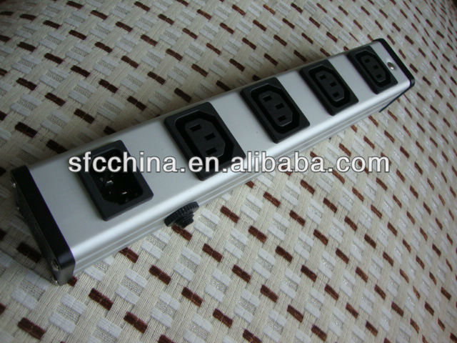 power strip with inlet IEC 320 C14/ 6outlets IEC 320 C13