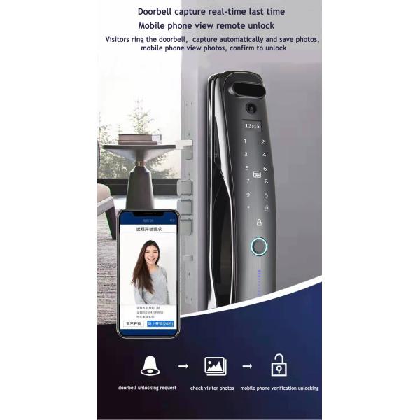 Face ID Intelligent Tuya Door Lock Intercom IC Card App Controlled Smart Door Lock