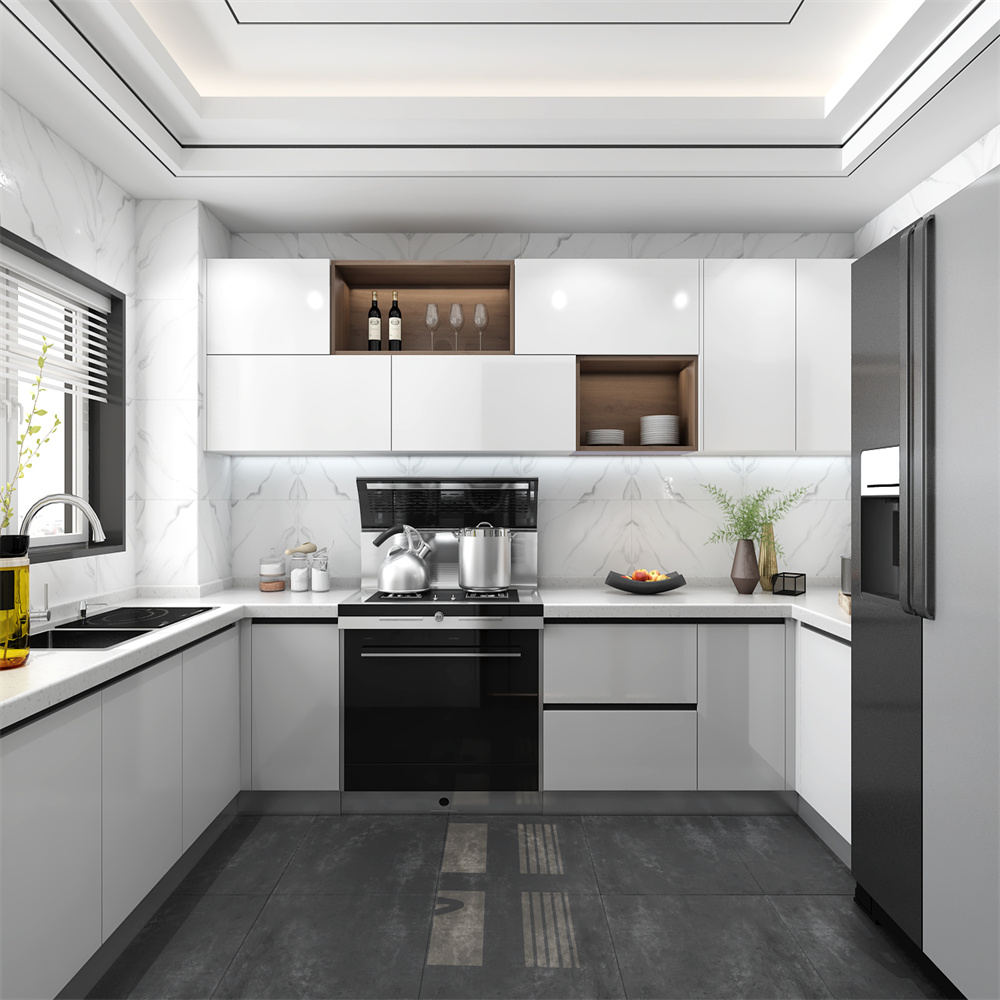 Luxury Traditional Kitchen Cabinets with Eased Edge Countertop and Solid Wood Material