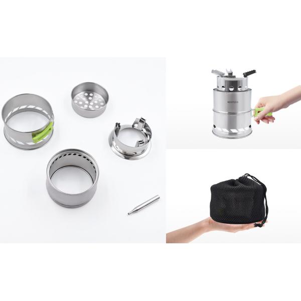 5.1"X7.7" SS Backpacking Stove Collapsible For Camp