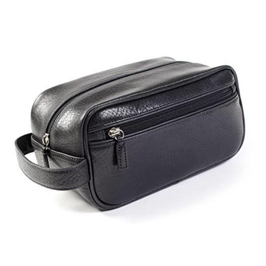 Quality Mens Toiletry Bag, Leather Toiletry Bag, Toiletry Case for Men, Waxed Canvas Pouch,Small Shave Toiletry Bag - Italian for sale