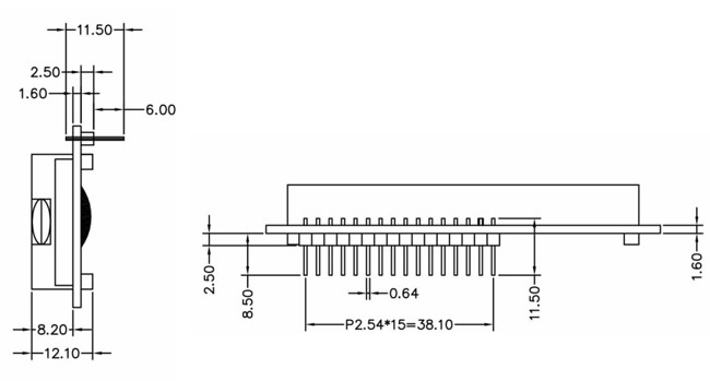 MPU Interface Custom Character LCD 16x2 5V With Header Pin Connector