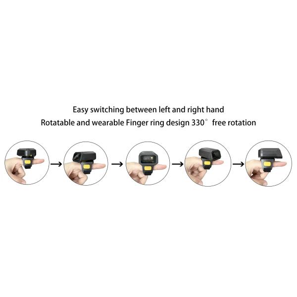 Mini Finger Ring Scanner USB Interface Bluetooth Ring Scanner Wireless