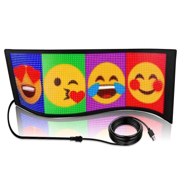 Quality LED Scrolling Advertising USB Store Sign Custom Text GIF Signs for Store Car Bar Hotel for sale