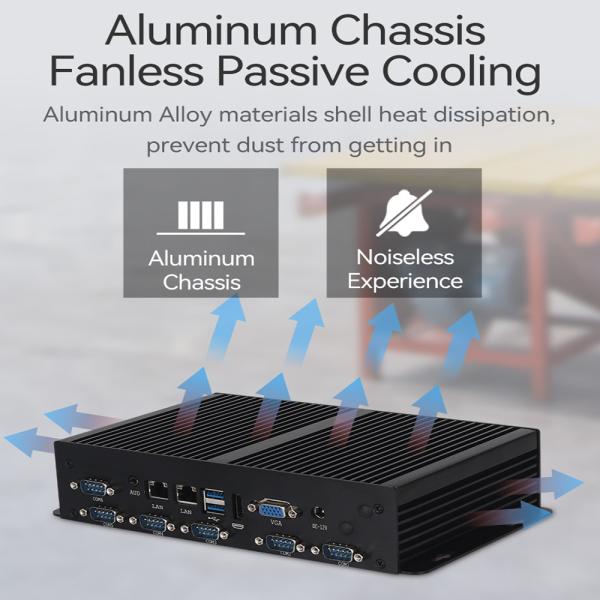 Dual LAN 6COM Fanless Intel Mini PC Core Series Celeron 3855U Processors With MSATA SSD