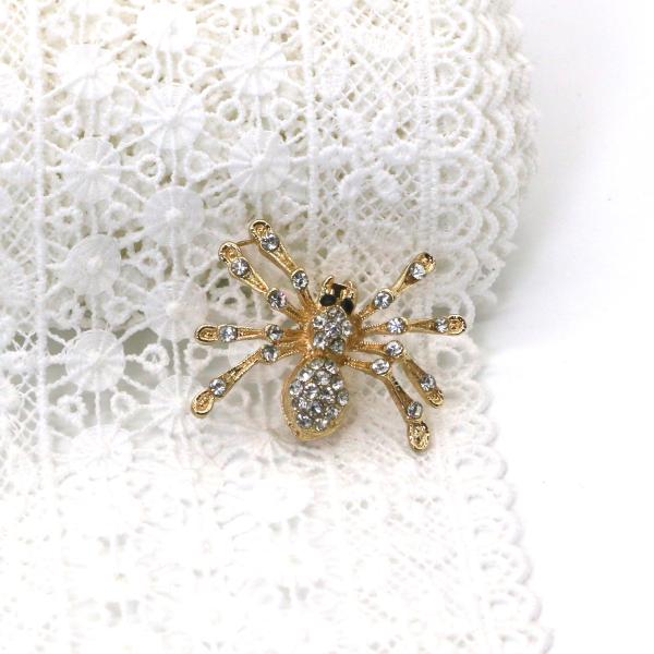 Alloy Material Fashion Brooch Pin Gold Spider Shape For Clothes 2.5cm×3cm