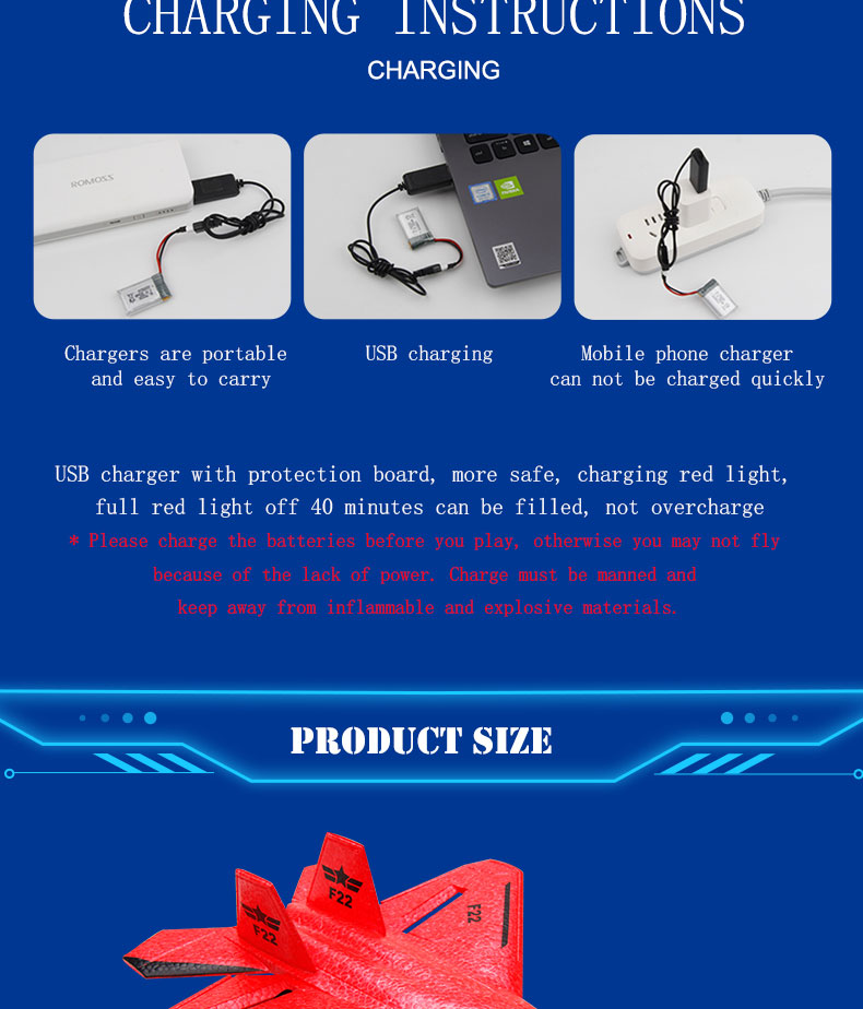 FX622 RC Plane Remote Control Aircraft F22 Model Toy Small Foam Glider With Lights Fighter for Upgrade 2.4GHz Frequency