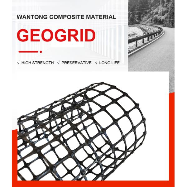 Black Polypropylene PP Biaxial Plastic Geogrid Mesh Roll for Soil Stabilization Mining