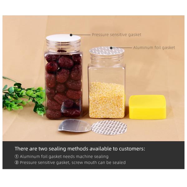 Clear 700ML 880ML Plastic Candy Cookie Square Jar
