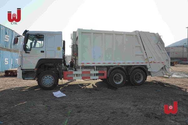 Quality 6x4 Garbage Truck Automated Side Loader 16CBM Rear Load Truck for sale