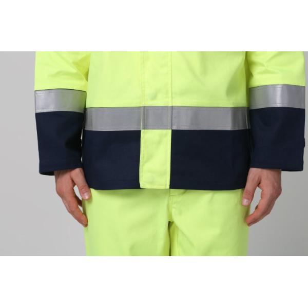 99% Cotton Anti Static FR Work jacket With Reflective Tape , HIVIS FR Work jacket Mens