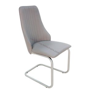 China Polyurethane PU Upholstered Stainless Dining Chair Livingroom Chair Leisure Chair wholesale