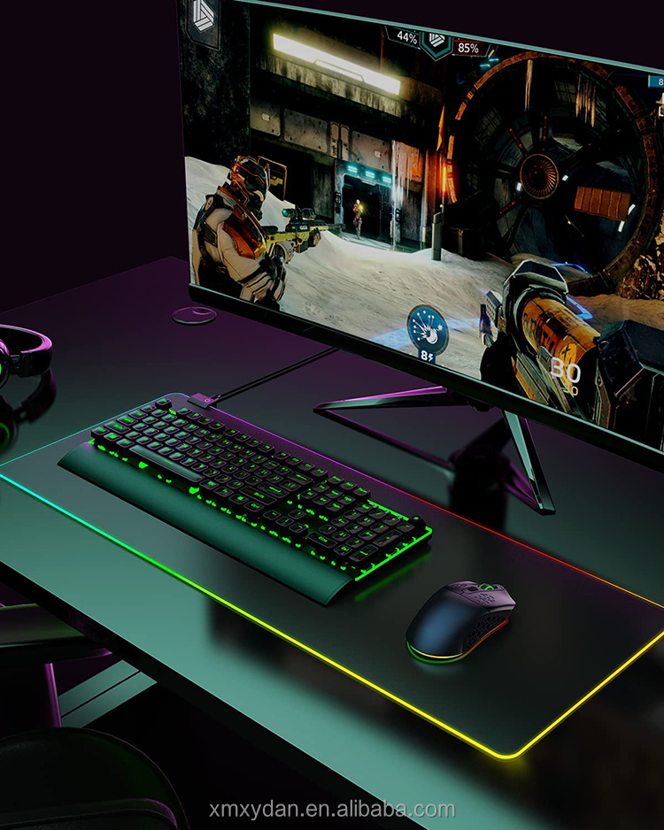 Comfortable Waterproof Gaming Mat with Customizable RGB Lighting and Non-slip Base