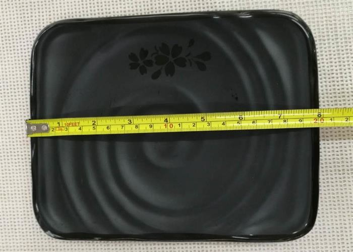 Japanese-style Rectangular Sushi Plate Black Melamine Dinnerware Weight 264g