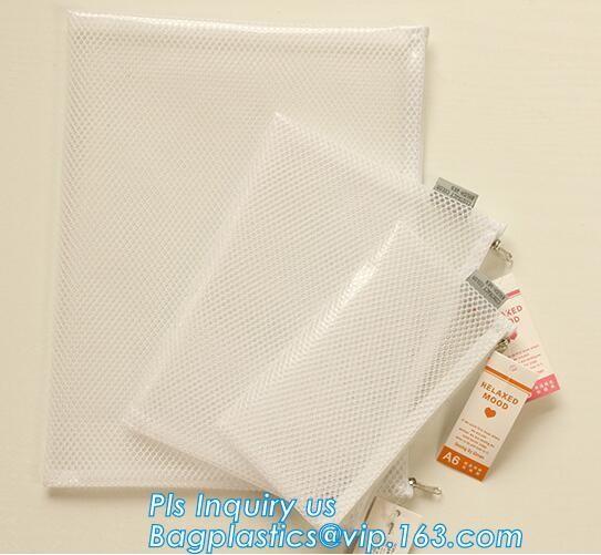 Quality Office Stationery Plastic Mesh A5 Black File Folders with Zipper, A4 Eco-friendly PVC Mesh Zipper Document Bag Plastic A for sale