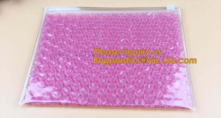 Cosmetic Slider Zip lockk Bubble Bags Bubble Slide Pouch,Zip lockk esd bubble bag bubble packaging wrap cosmetic pouch slide