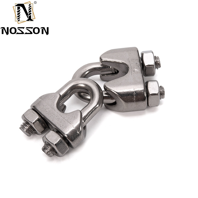 ANSI/ASME Standard SS304 SS316 Saddle Wire Rope Cable Clip Clamp With U Bolt Metric Measurement System Rigging Hardware