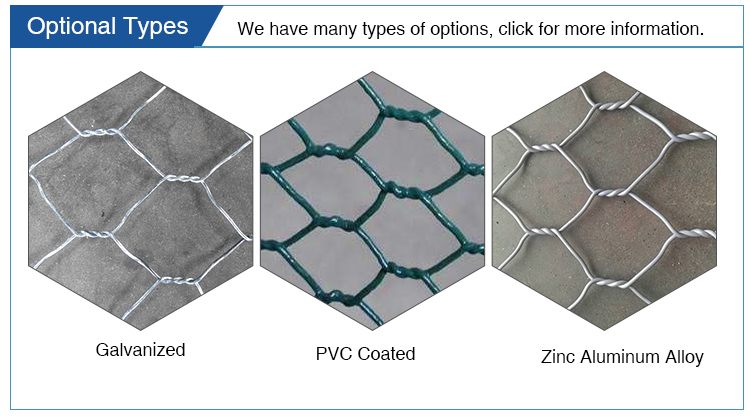 3.7mm 3.8x2.2x3.05mm Galvanized Gabion Box Hexagonal Hole