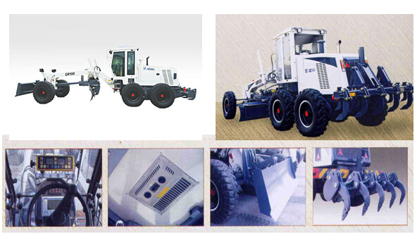 Electrically Controlled Motor Grader Machine , 15.4Tons Operating Weight Land Leveling Machine