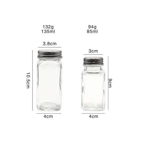 Stainless Steel Shaker Lid Empty Glass Jars Food Grade Clear Color Eco - Friendly