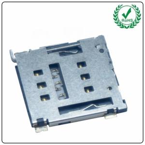 China Intelligent Equipment Memory Nano Sim Card Connector 6Pin H1.5mm With Detect on sale