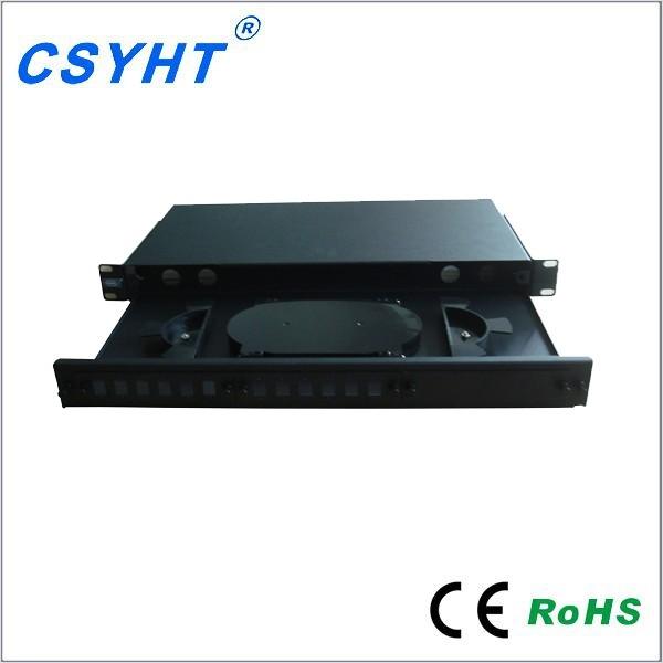 Quality Odf 24 Fibers Drawer Fiber Optic Distribution Frame Rack Mounted Without Sliding Rail for sale