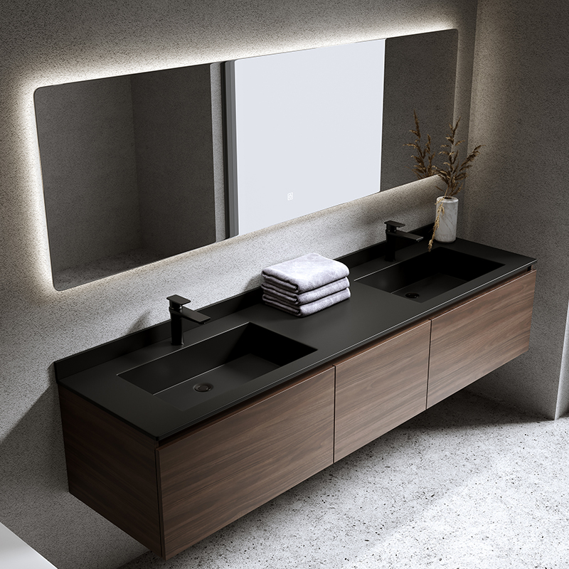 CAD/3D Custom High End Bathroom Floating Vanity with Particleboard Carcase Material