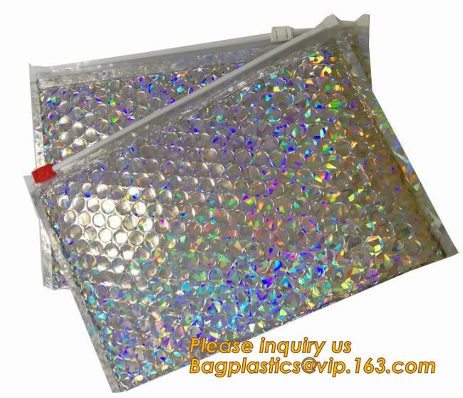 Cosmetic Slider Zip lockk Bubble Bags Bubble Slide Pouch,Zip lockk esd bubble bag bubble packaging wrap cosmetic pouch slide