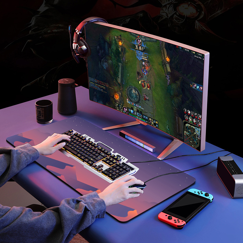 Custom Logo Print Gaming Mousepad Large XXL Extended Size with Non Slip Rubber Base