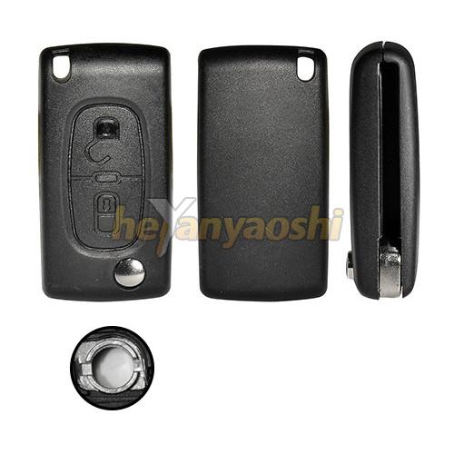Lock / Unlock Folding Remote Key Shell, 2 Buttons Flip Case for Citroen C2C3 C4