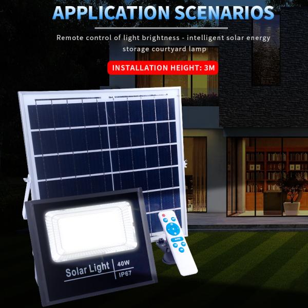Plastic Housing IP67 Waterproof Solar Lights Time Control Spot Light 60W