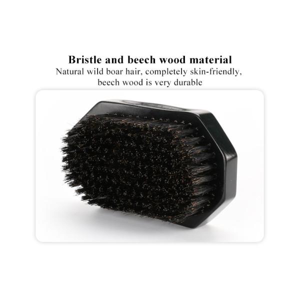 Customizable Palm Wave Brush Wood 360 Wave Brush Diamond Hard Boar Bristle