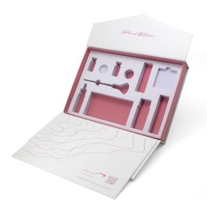 China Custom 2 Door Open Empty Beauty Skincare Cosmetic Products Paper Gift Packaging Box wholesale