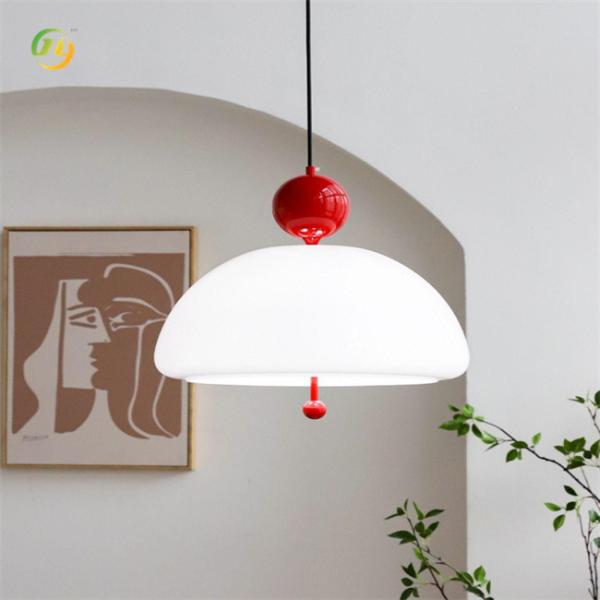 White Single Head Glass Pendant Light for Modern Classic Interior Design
