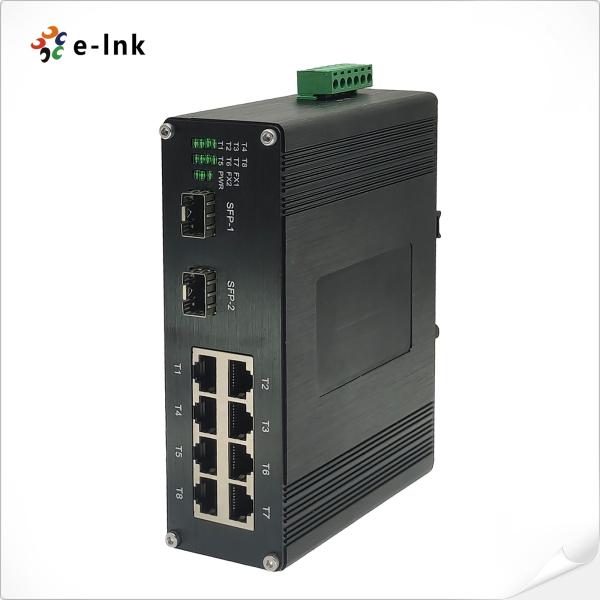 2 Gigabit SFP Uplink Ports Industrial Ethernet 8 Port PoE Switch