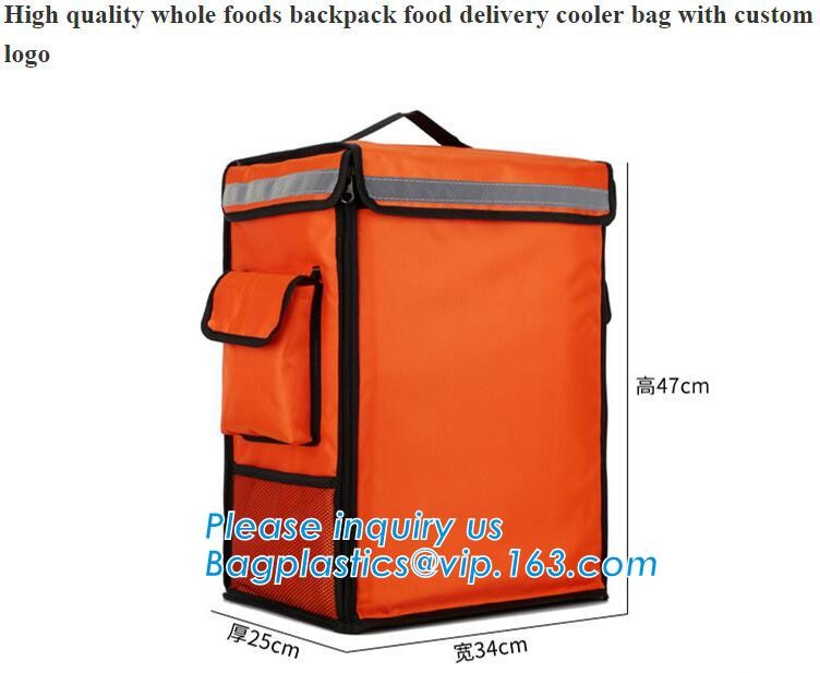 Customized logo printing insulated food delivery cooler bag,wholesale waterproof food delivery thermal bags bagplastics