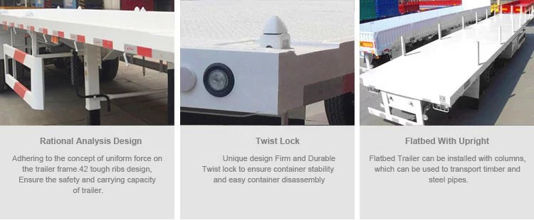 Tire 11.00r20 80 Tons 20ft 40ft Shipping Container Trailer
