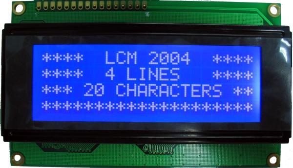 Quality 5V 2004 4 Line 20 Character Lcd Display STN Blue Transmissive Negative for sale