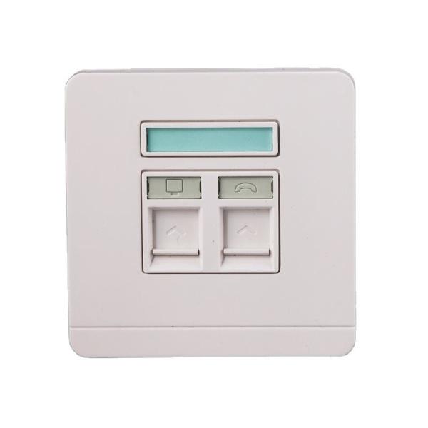 Quality ANSHI Network 86 Faceplate Cat5e Cat6 Cat7 Faceplate Ethernet Wall Socket Rj45 Face Plate 86x86mm Dual Port for sale