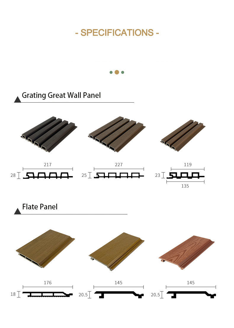 Fireproof 25x227mm WPC Cladding Panel Wood Plastic Composite Grating Plank Indoor Board Office Project