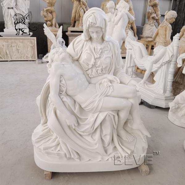 Quality White Marble Pieta Statues Life Size Virgin Mary And Dead Jesus Sculpture Church Christian Religious Spot Goods for sale
