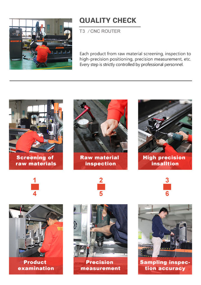 3.5KW 18000rpm CNC Wood Router Machine For Cabinet Door Making